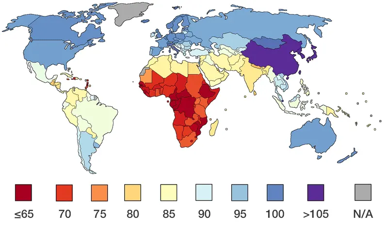 QI Médio nos países